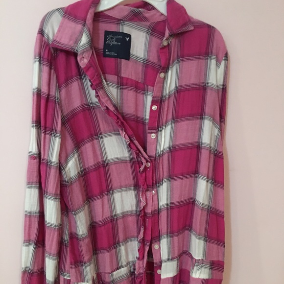 American Eagle Outfitters Tops - SALE!! American Eagle Pink Plaid Shirt